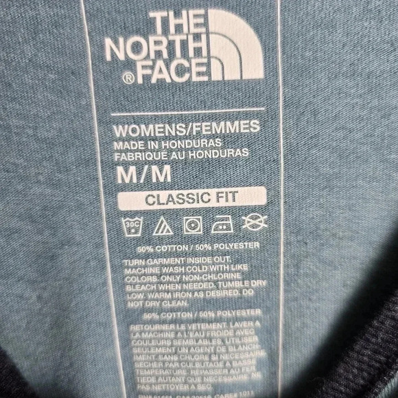 NWOT The North Face 3/4 Length Sleeve Two Tone Cotton Blend T-Shirt Size M - Picture 5 of 6